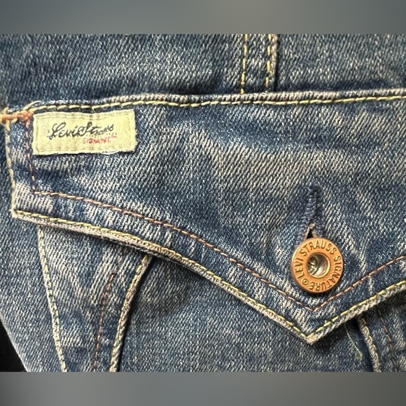 Levi Strauss Signature Y2K Vintage Grunge Blue Jean Jacket Womens size M - Picture 4 of 11